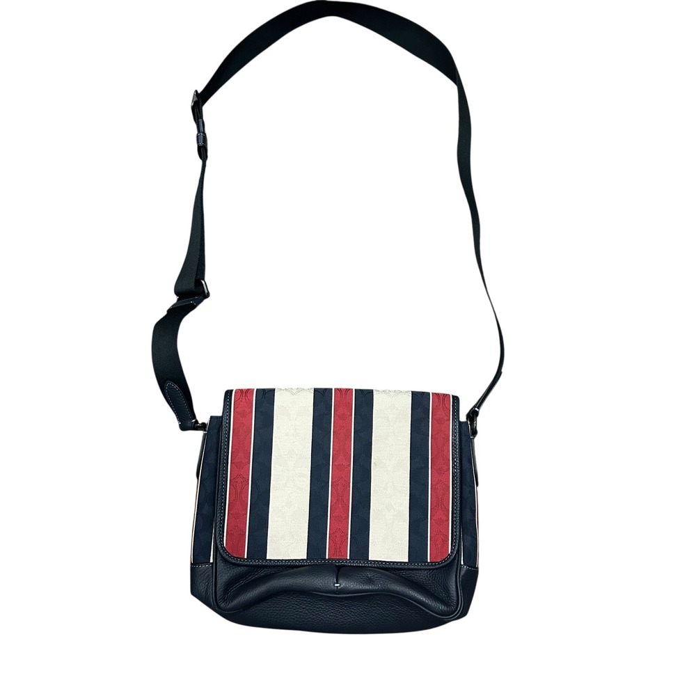 Coach  Thompson Small Map‎ Bag In Signature Jacquard With Stripes Messenger
